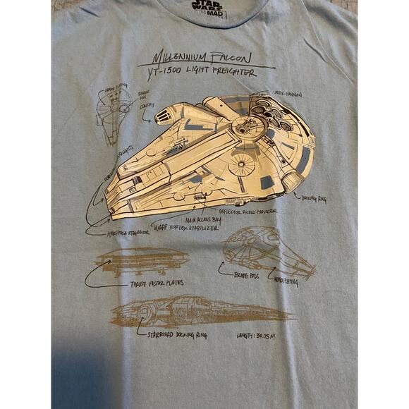 Mens Star Wars Millenium Falcon T-Shirt M - Picture 2 of 4